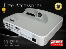 DLP UST Laser Projector Large Image, Minimal Space 3200 Lumens Full HD 3D w/Kit✨