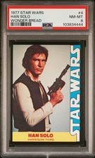 1977 STAR WARS WONDER BREAD #4 HAN SOLO ROOKIE PSA 8 (LOOKS BETTER) NM-MT