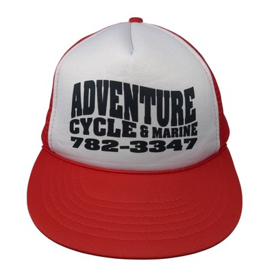 Adventure Cycle & Marine Snapback Trucker Hat Red One Size Adjustable Sportsman