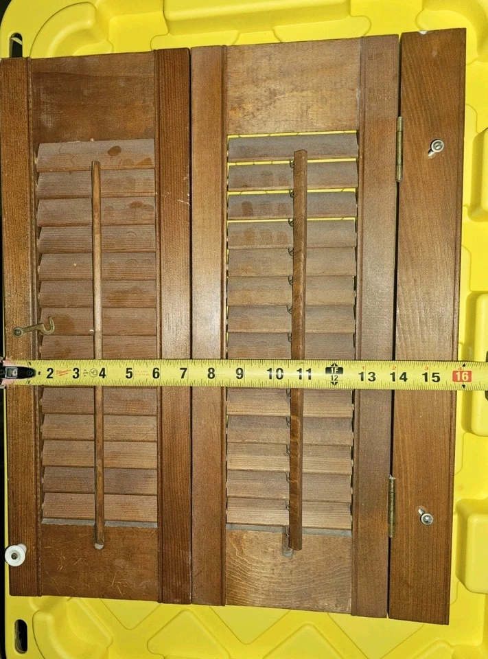 Persianas interiores de madera de 20" de alto x 16" de ancho (1 de 2) de colección para ventanas de plantación Foto 2 de 4