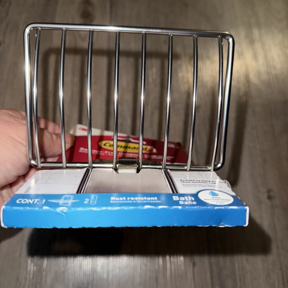 Command 3M мыльница для душа без повреждений без инструментов бар мыло атласный никель новый - Изображение 3 из 4