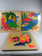 F.X. Schmid puzzle Holzpuzzle ca. 30,5x30,5cm 3 Stück Dinosaurier/ Fische...