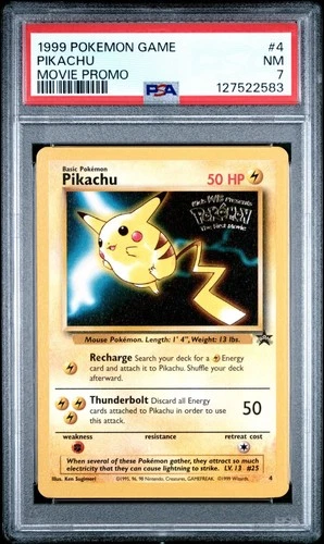 1999 Pokemon Game Movie Pikachu #4 Movie Promo PSA 7