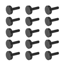 M5x20mm Knurled Thumb Screws Black Steel Flat Head Thumb Screws 15Pcs