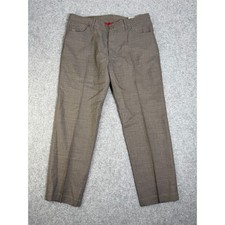 Brunello Cucinelli Mens 100 Wool Trousers Grey Brown Made in Italy IT 48