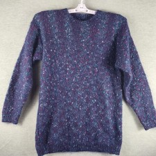 Vintage Paul Harris Sweater Womens Small Blue Mohair Wool Pullover Knit 80s