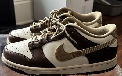 Nike Dunk Low Brown White Leather Low Top Athletic Sneakers Skateboarding
