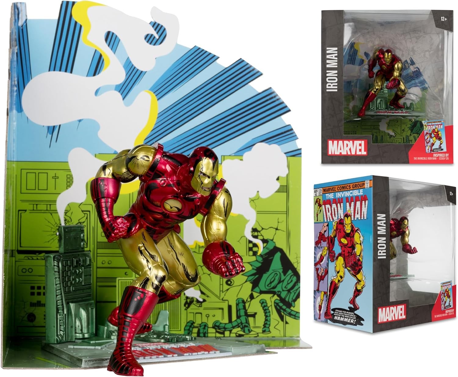 McFarlane Toys Marvel Iron Man 1:10th Scale Collectible Figure with Scene