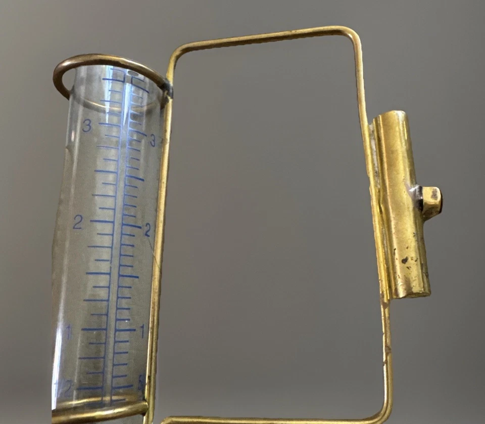 古代涂鸦黄铜雨量表带玻璃管和盒-花园庭院装饰 — 第 4/4 张图片