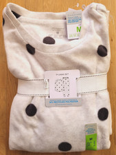 Pyjama - Set Damen, grau-gepunktet, kuschelig warm, Gr. M (40-42), 2-teilig, neu