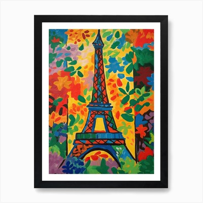 Eiffel Tower Paris France Henri Mat Framed Wall Art Poster Canvas Print Picture