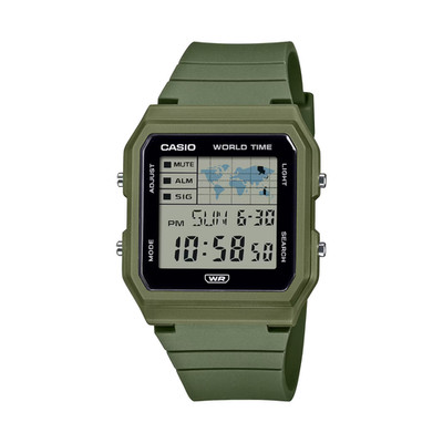 Casio LF-30W-3ACF Retro Digital Watch Green World Time Alarm Chrono LED NEW