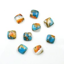 Natural Oyster Copper Turquoise Cushion Cabochon 6mm To 25mm Loose Gemstone