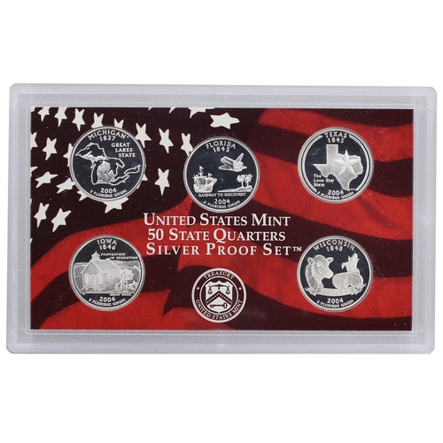 2004 SILVER PROOF SET in OGP Red Box with COA (11 Coins, Choice BU) - 第 4/5 張圖片