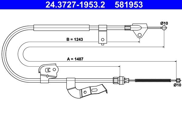 ATE Bremsseil Links FüR Toyota CitroëN Peugeot Aygo B1 C1 107 05-14 46430-0H010-image