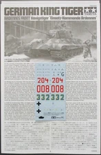 Tamiya 1/35th Scale German King Tiger - Decals from Kit No. 35252