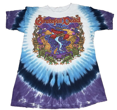 Vintage 2000 Grateful Dead Terrapin Moon Liquid Blue Tie Dye Shirt L GDP