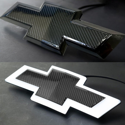 Lighted Chevy Silverado Grille Emblem Carbon Decal Design 2014-15,1500, 2016-19