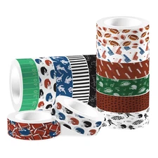 Football Washi Tape 12 Rolls Sport Rugby Washi Tape Masking Decorative Sport Was