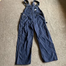 Vintage Sears Perma Prest Tradework Blue Denim Jean Bib Overalls Size 36x28