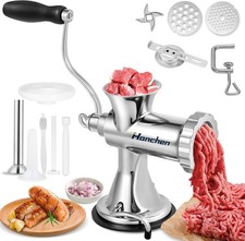 Hanchen Manual Meat Grinder Mincer Sausage Stuffer Machine 8s/12 All Stainless S
