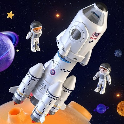 Space Shuttle Rakete Spielzeug Für Kinder ab 3+ Jahre Mit Lichtern &Musik 5 in 1