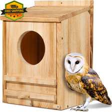 Barn Owl Nesting Box Outdoor Wooden Owl House for Screech Barred Horned