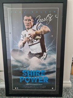 2016 NRL Premiers Cronulla Sharks Paul Gallen Signed Shire Power Framed