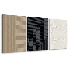 Modern Abstract Pictures Wall Art Boho Neutral Canvas Wall Art Minimalist Lin...