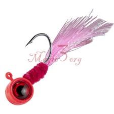 10~20Pcs Jig Head Hook Feather Round Ball Fishing Lures Crappie Trout Freshwater