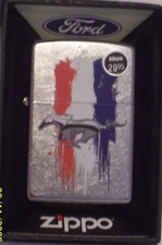 New ZIPPO Windproof USA LIGHTER 46221 Ford Mustang Logo Licensed Street Chrome