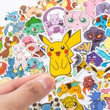 100Pcs Kawaii Pikachu Pokemon Stickers for Laptop Phone Car Decor Waterproof Toy