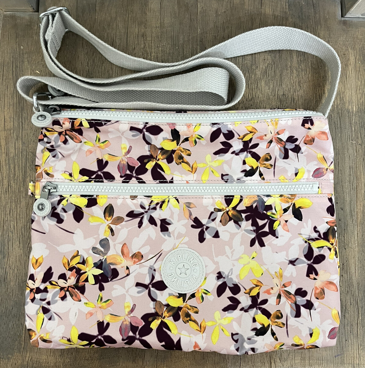 Kipling Annabelle Crossbody Bag Double Zip Nylon Fall… Gem