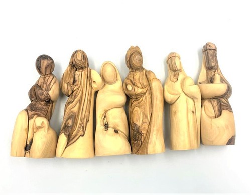 12 Figure Nativity Scene Hand Carved Olive wood Holy Family Statues Bethlehem - Picture 10 of 19