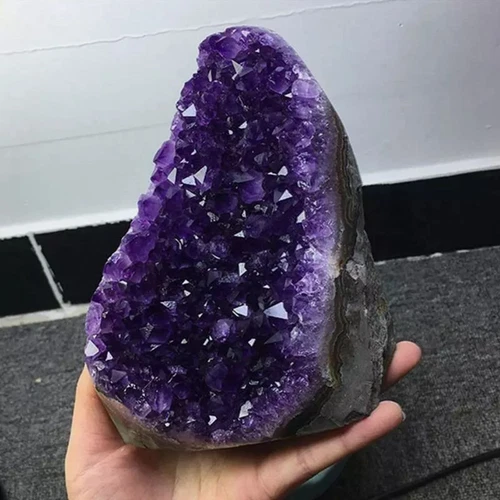 Ein natürlicher Quarz Amethyst Drusen Geode Kristall Cluster Reiki Stein Weihnachten - Bild 27 von 27