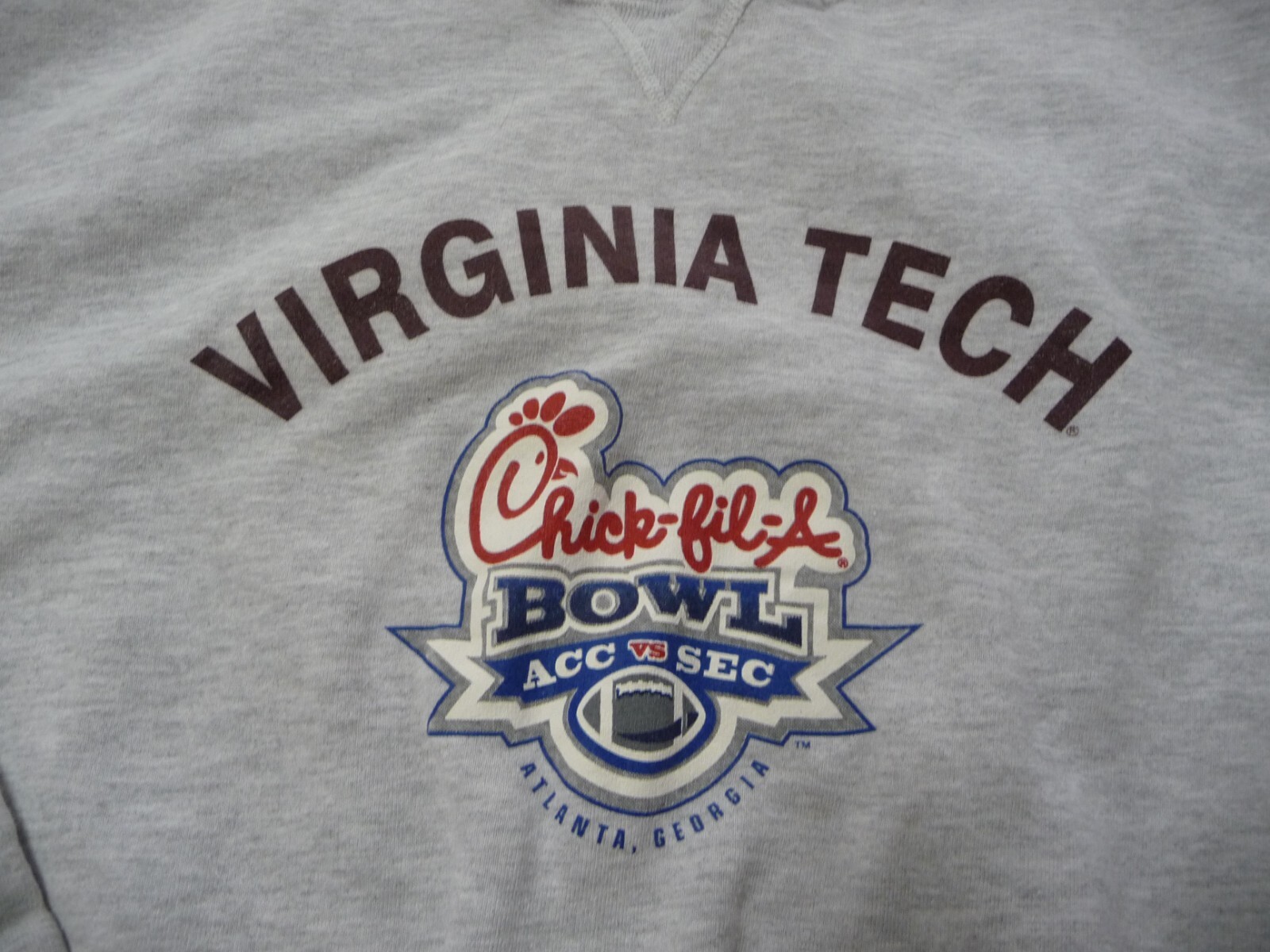 Vtg Russell Athletic Virginia Tech Hokies Football Chik-Fil-A Bowl Sweatshirt XL