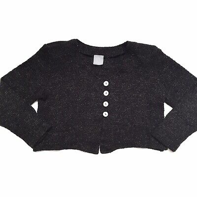 Vintage 80s Women's Black Short Crop Cardigan Mohair Blend Vintage 80s Women's Black Short Crop Cardigan Mohair Blend