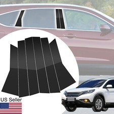 6pcs Glossy Black Window Door Pillar Post Covers Trim For 2012-16 Honda Crv Cr-v