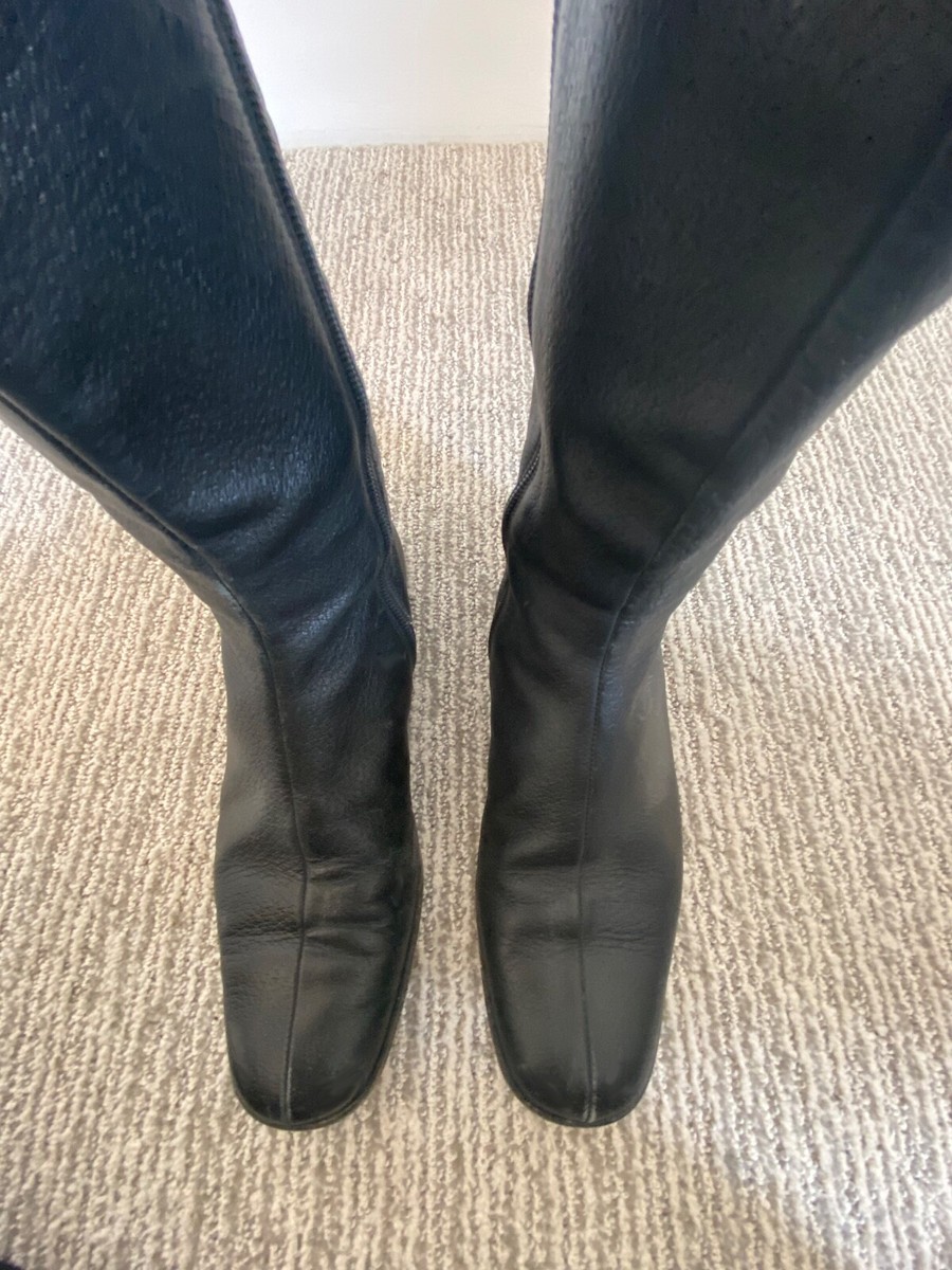 GUCCI boots ブーツ グッチ 90s 00s ビンテージ 90s Vintage Gucci Black Flat Leather Boots 7.5B | eBay