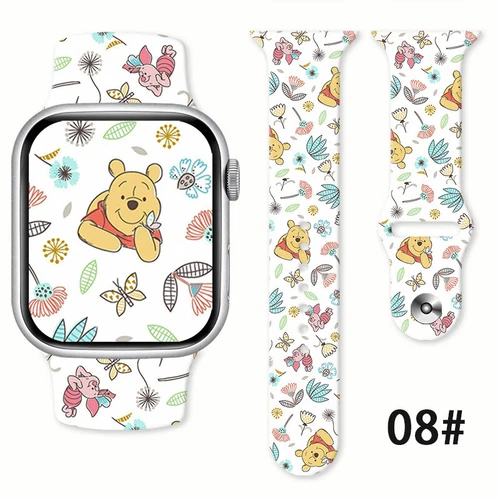 Winnie the Pooh Wristwatch Bands Cartoon Silicone Watch Band for Apple Watch - Picture 35 of 38