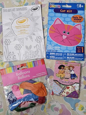 Darice Foamies Foam Cat Kit, Notepad, Balloons, and Crayola Magnetic Photo Frame