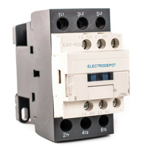 40A Contactor 3 POLE w Auxilary Contact NO/NC 120V Coil DIN 3 Phase 32A, 50A AC1 - Afbeelding 1 van 2