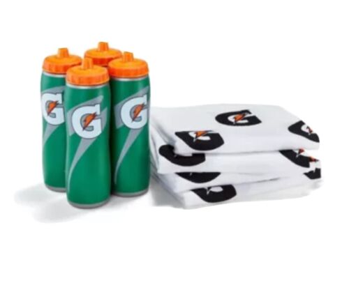 (4)Gatorade Towell And (4)Water Bottle