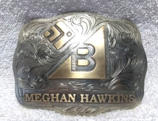 Champion's Choice Silver Fully Engraved Silver Buckle Meghan Hawkins Great Shape