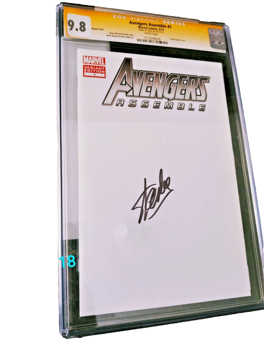 AVENGERS ASSEMBLE 1 CGC 9.8 STAN LEE SS MARVEL BLANK VARIANT COMIC