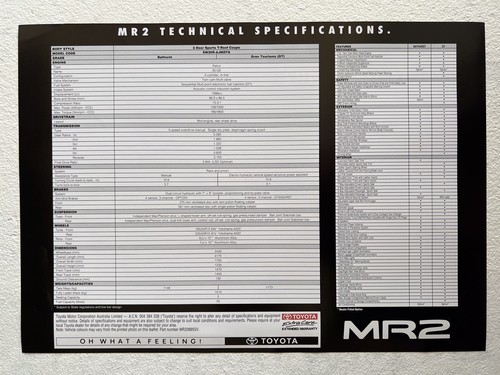 1995 Toyota MR2 original Australian sales brochure - Picture 6 of 11