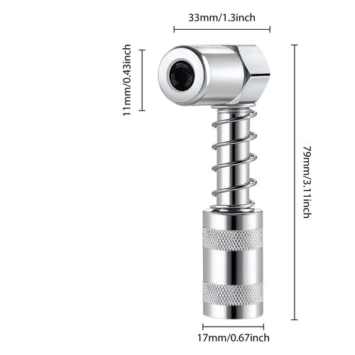 4500 PSI Grease Nozzle Adapter Grease Gun- Accessory 90 Degree Grease Coupler - Picture 7 of 12