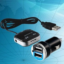 Ricevitore Bluetooth Vivavoce Microfono Audio per Auto Dual USB FM 3.1° Chiamate - Miniatura 3