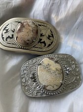 Vintage Belt Buckle Natural Polished Stone Per1 Buckle