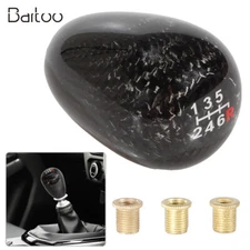 Real Black Carbon Fiber Car Universal Handle Gear Stick Shift Knob Shifter Lever